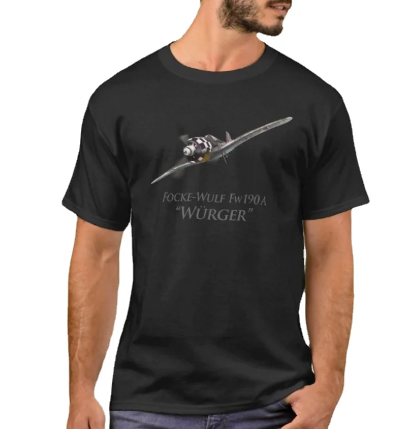 WWII German Air Force FW-190 Fighter Aircraft Aviation Art T-Shirt. Summer Cotton Short Sleeve O-Neck Mens T Shirt New S-3XL