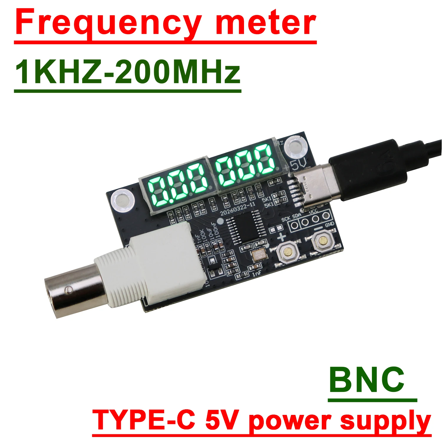 1kHz-200MHz 주파수 카운터 BNC 고정밀 RF 신호 테스터 디지털 주파수 측정기 FM AM MW SW 라디오 수리