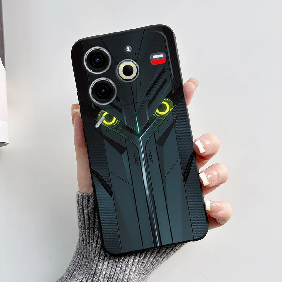 Luxury Marble Black Silicone Soft Phone Case - Elegant TPU Back Cover in 6.78