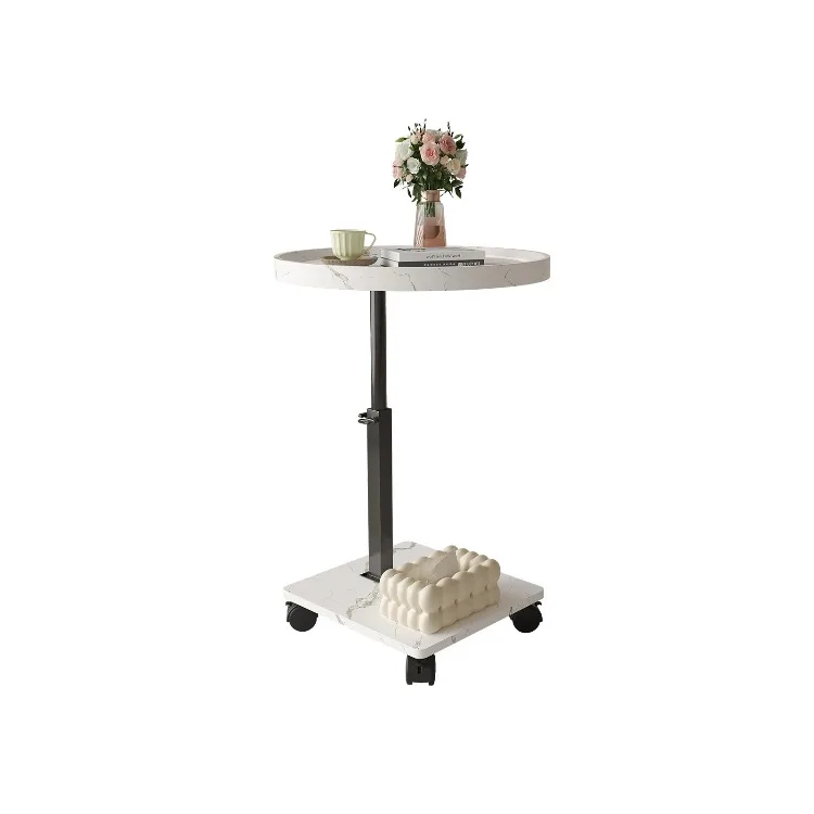 Höhenverstellbarer Holzsofakanentisch, Couchtisch, Rad, drehbar, bodenstehend, Haushalt, Wohnzimmer, Küche, Büro, Café – Detail 10