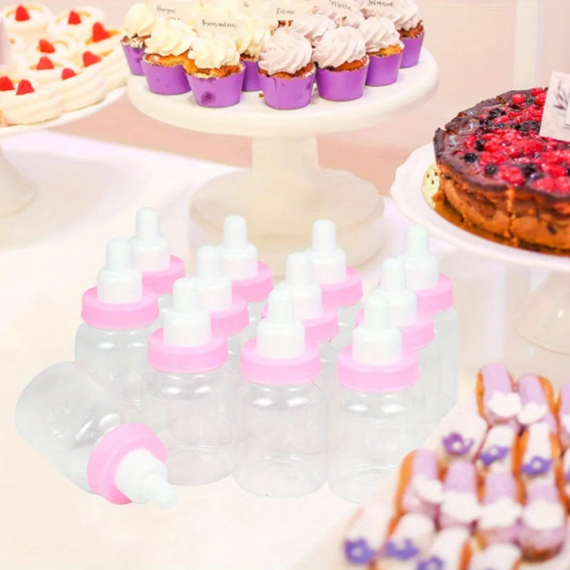 Rosa Blau Kunststoff Mini Feeder Flasche Candy Box Runde Selbstklebende Aufkleber Geschlecht Offenbaren Baby Dusche Party Gefälligkeiten Geschenk Dekore – Detail 7