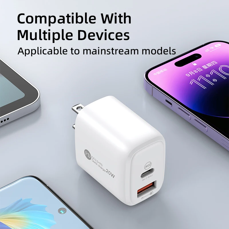 PD 20W USB Charger Fast Charging Multiple Port Wall Charger For iPhone Xiaomi Samsung iPad Mobile Phone EU/US Plug Power Adapter