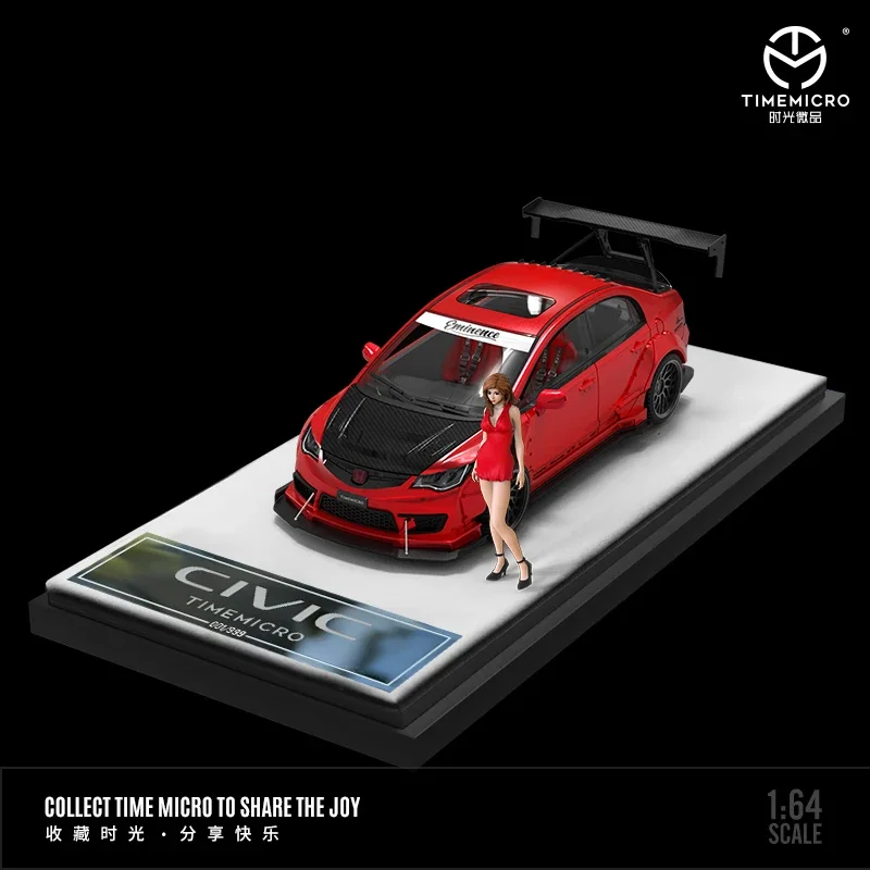 

TimeMicro 1:64 Honda Civic Metallic red / Liquid silver Diecast Model Car