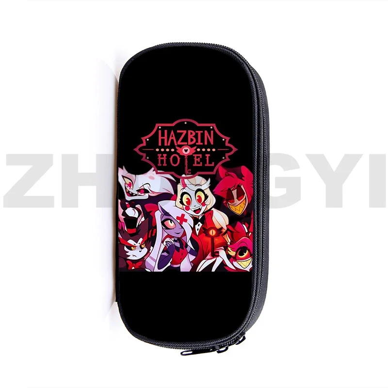 

Аниме-карандаш Hazbin, чехол для ручек на молнии для детей, портативный школьный канцелярский органайзер, Ежедневные Сумки для макияжа, женский