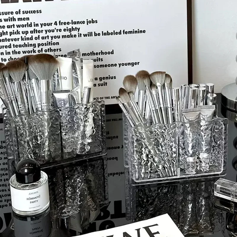 Transparent Eyebrow Pencil Brush Holder Glacier Pattern Acrylic Organizer for Cosmetics Makeup Storage Boxes Brush Containers 2