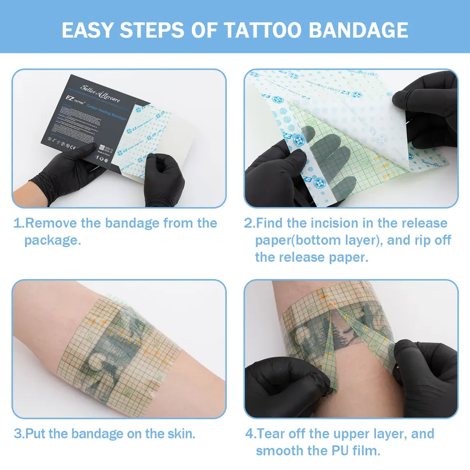 Pansement Transparent, Pansement Tatouage Waterproof(15cm X 2m), Bandage Imperméable, Pansement Adhésif Bandage Pour Sport Natation Douche Protéger Tatouage Blessures Fixer Plaster Stretch Fixation