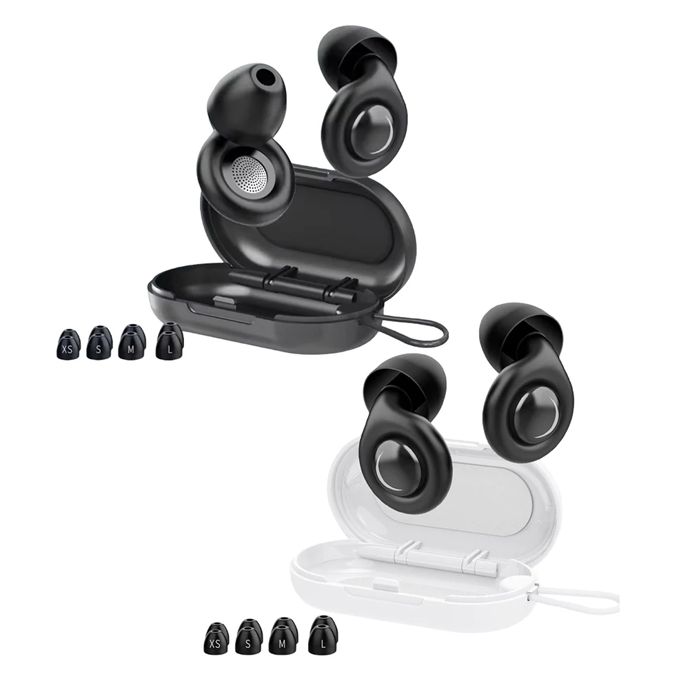 Reusable Silicone Sleep EarPlugs 32dB Noise Reduction Sleeping Earplugs Hearing Protection for Sleeping W/ 10 Eartip in XS/S/M/L