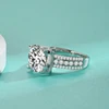 GRA 2-5ct Moissanite Wedding Ring D Color Luxury Three Row Square Diamond Ring Real 925 Sterling Silver Fine Jewelry for Women 4
