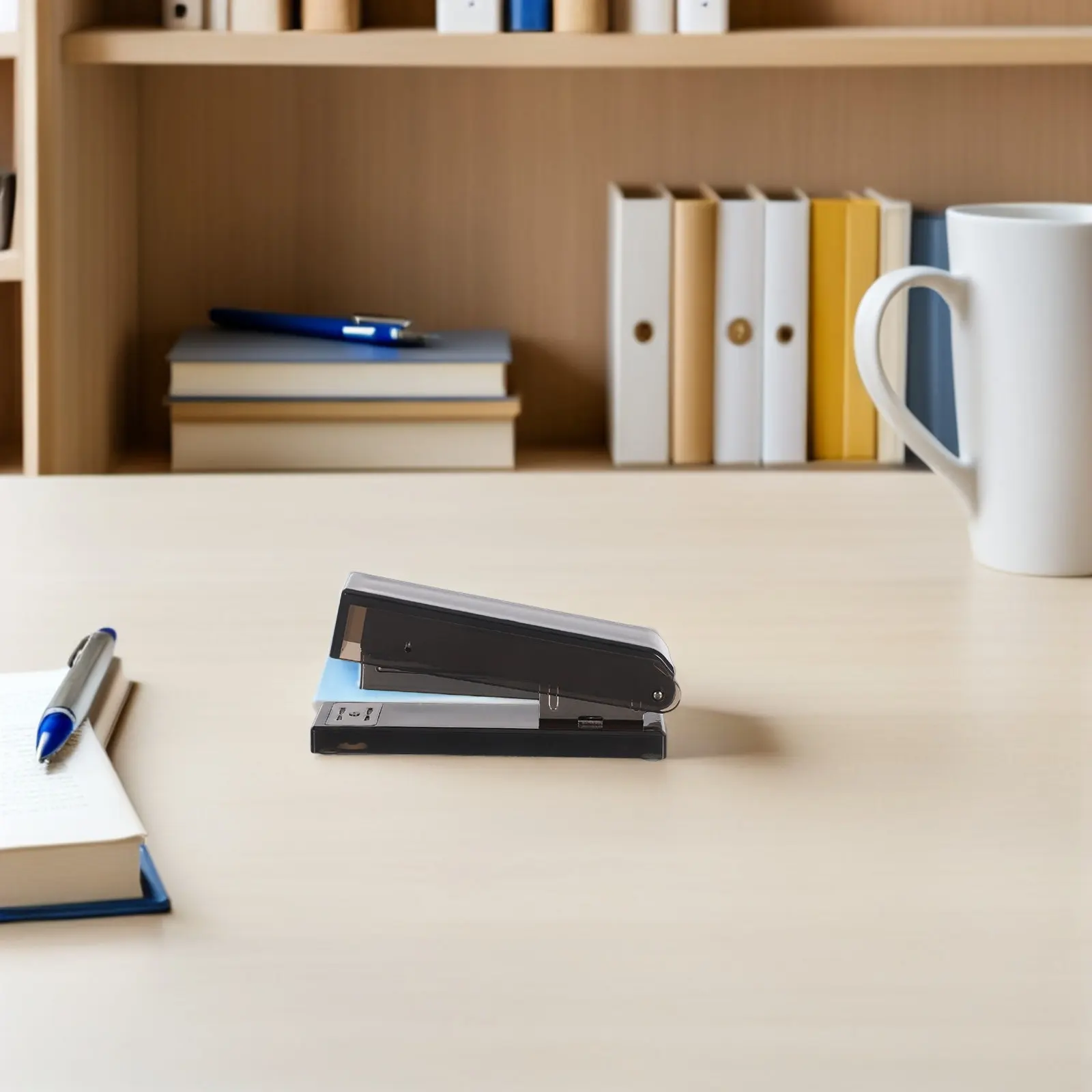 현대식 블랙 아크릴 스테이플러, 대용량 투명 디자인, 사무실/학교용 스테이플링 도구, 데스크탑 문구 용품