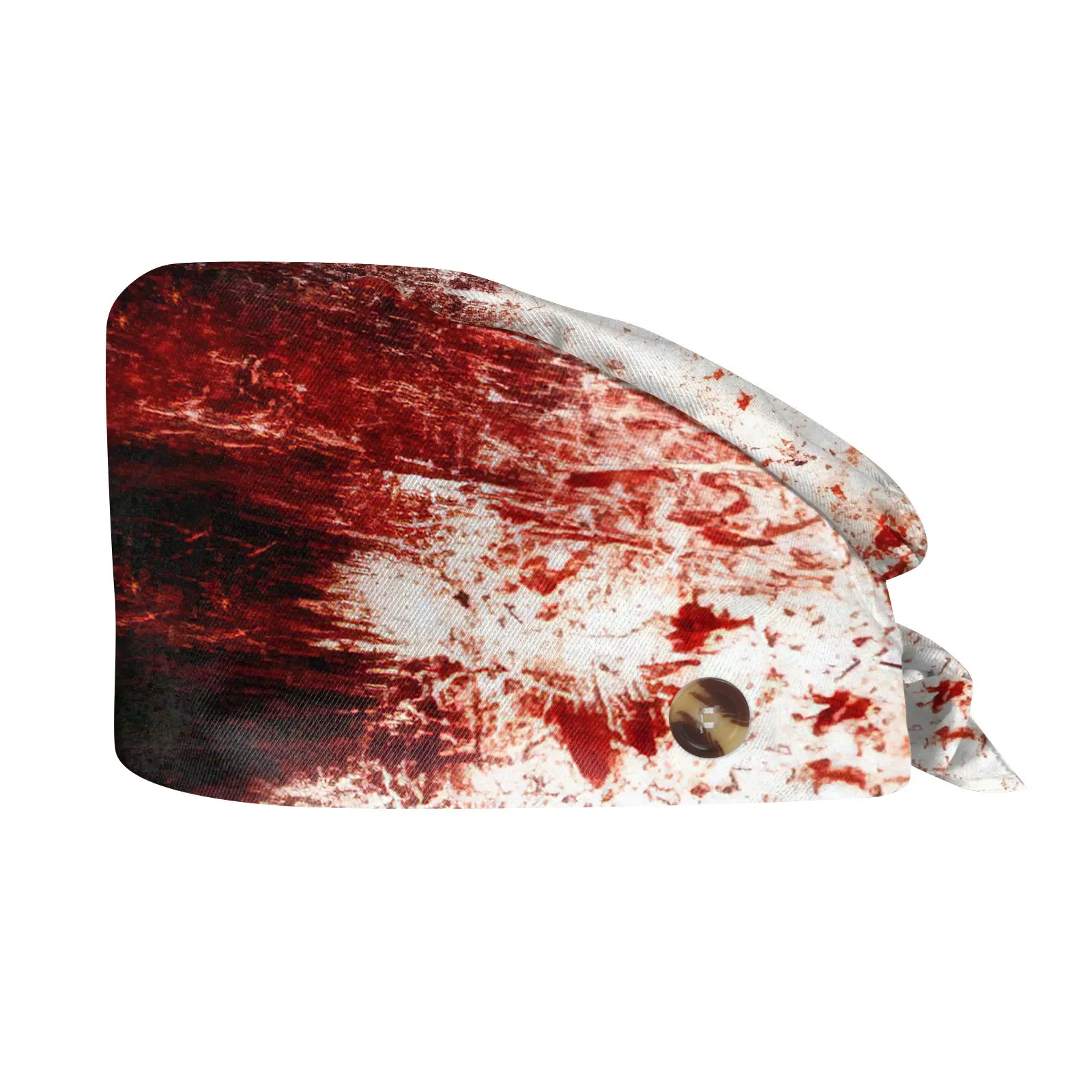 Halloween Print Work Cap Surgical Caps Woman And Man Medical Blood Cap Blood Print Surgery Shop Lab Beauty Work Accessories