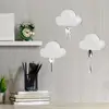 White Cloud Key Holder Adhesive Magnet Key Ring Holder Key Organizer Home Decorations Cloud Key Rack Novelty Holds Multiple Keys 4