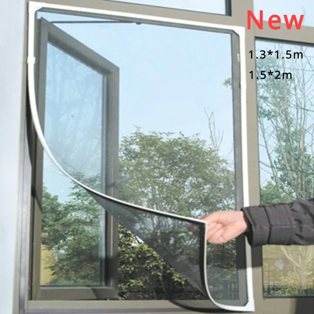Flipper ontari- Moustiquaires de fenêtre en maille auto-adhésives, rideaux de jardin Moustiquaire magnétique pour porte intérieure, lit anti-insectes 1