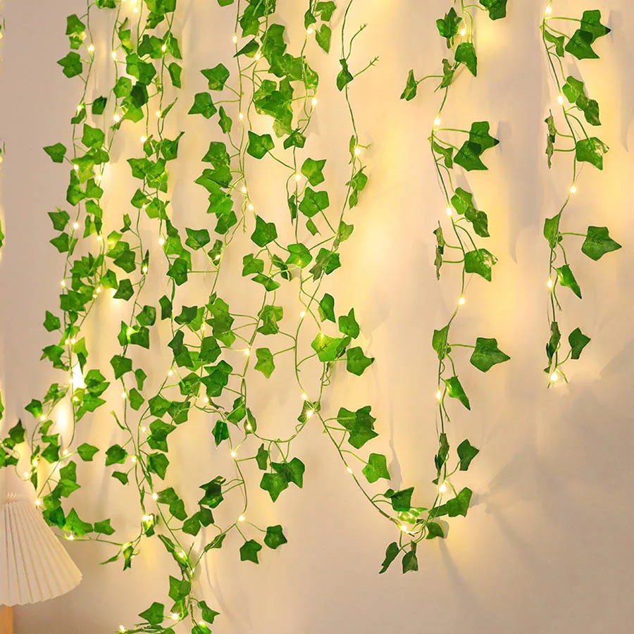 Guirlande lumineuse de lierre artificielle 10M, fausse plante de