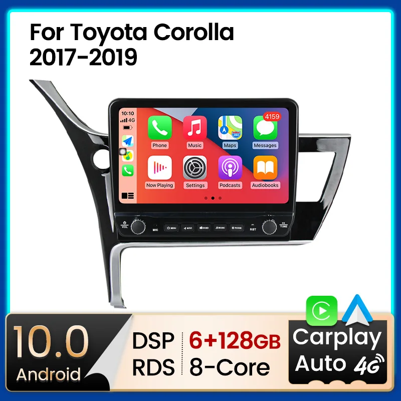 Автомагнитола 2 Din мультимедийный видеоплеер с IPS экраном 6 + 128G для Toyota Corolla Altis