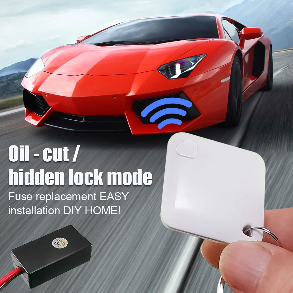 New 2.4G 12V RFID Wireless Immobilizer Engine Lock Car Alarm Anti-hijacking Circuit Cut Auto Unlock Device M506 Immobilizer