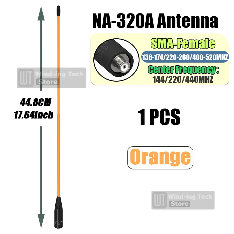 Nagoya NA-24J antenne VHF/UHF (144/430 MHz) SMA-aansluiting voor BTECH en BaoFeng radio 16,2 inch