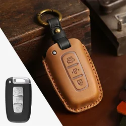 Premium Leather Car Key Case Cover - Sleek and Durable Protection Accessory (BROWN)