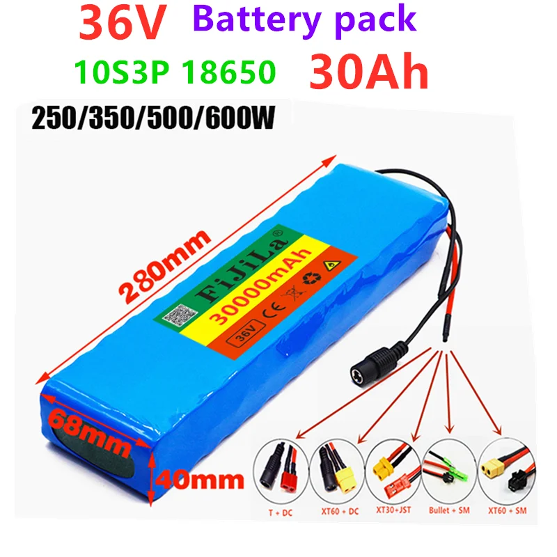 Аккумулятор для электровелосипеда 18650 v30000mah10s 3P литий-ионные батареи 350 Вт 500