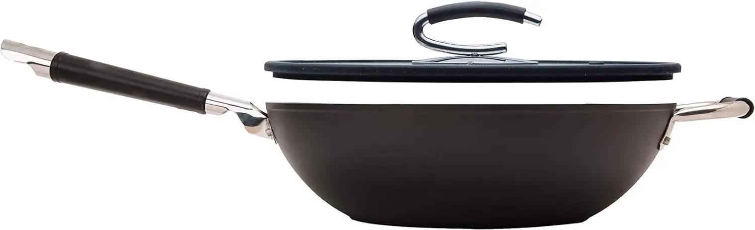DaTerra Cucina Professional 13 Inch Wok with Glass Lid | Italian Made  Ceramic Wok Pan Chef's Favorite Large Wok for All-Around Ease of Cooking  Eggs