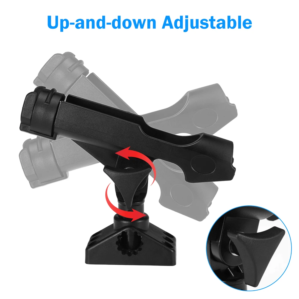 Adjustable Fishing Boat Rods Holder Rack 360 Degree Rotatable Kayak Fishing Rod Holder Mount