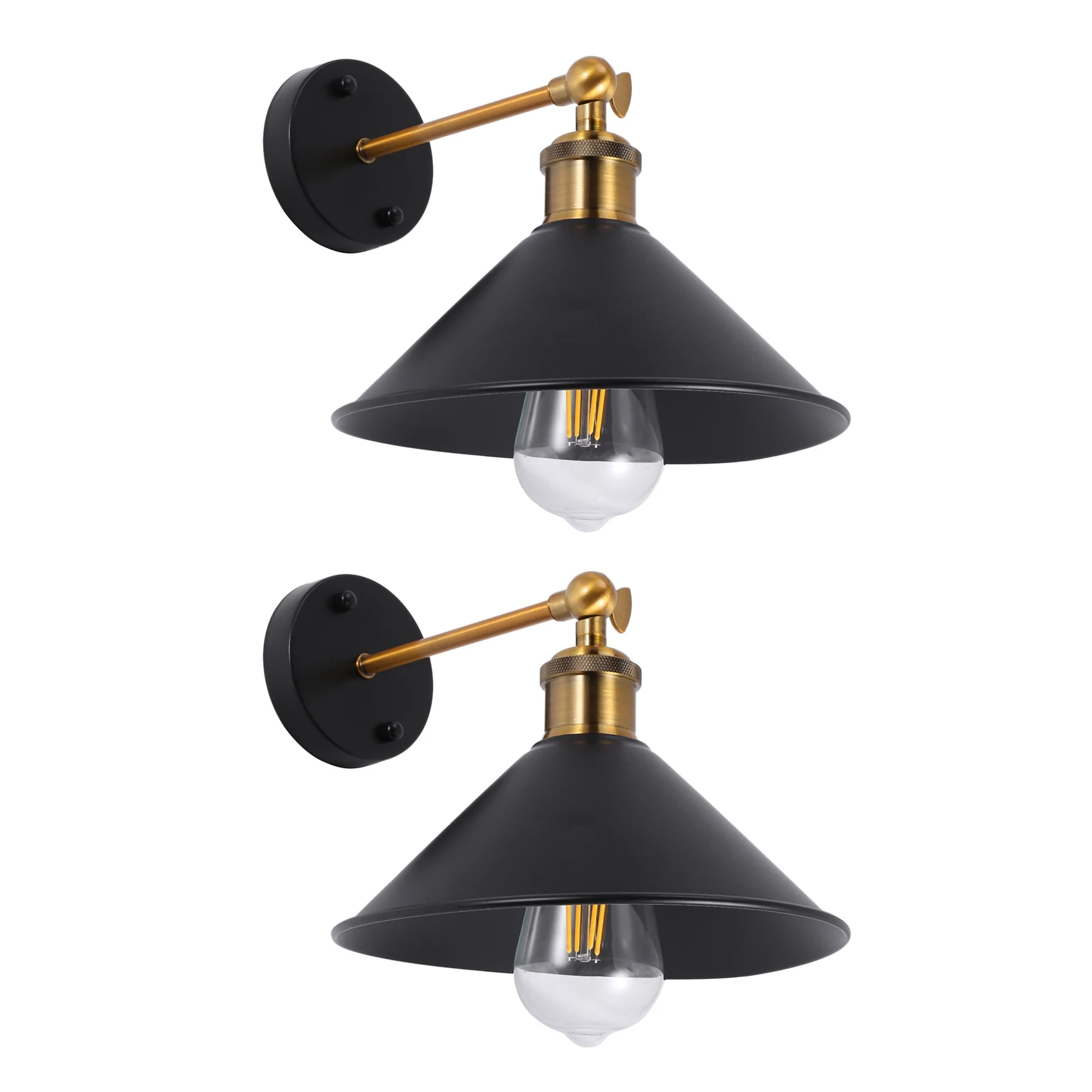 

2X Industrial Wall lamp E27 Base Retro Attic LED Wall Lights Stairs Bathroom Iron Wall Lights