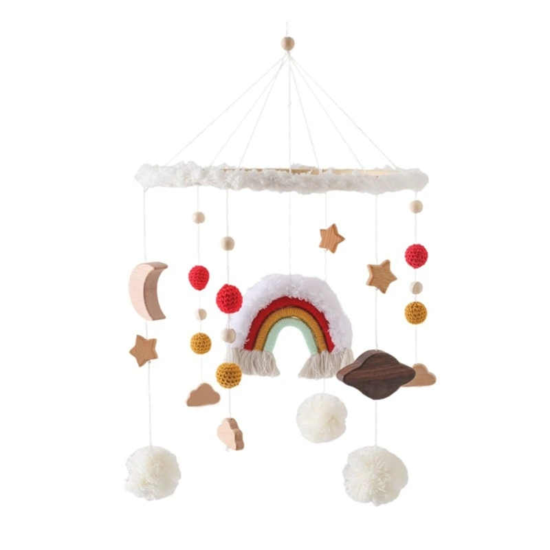 

Rainbow Mobile Crib Toy for Newborns Gift Birthday Shower Gifts Wind Chimes Baby Stroller Hanging Pendants Toy