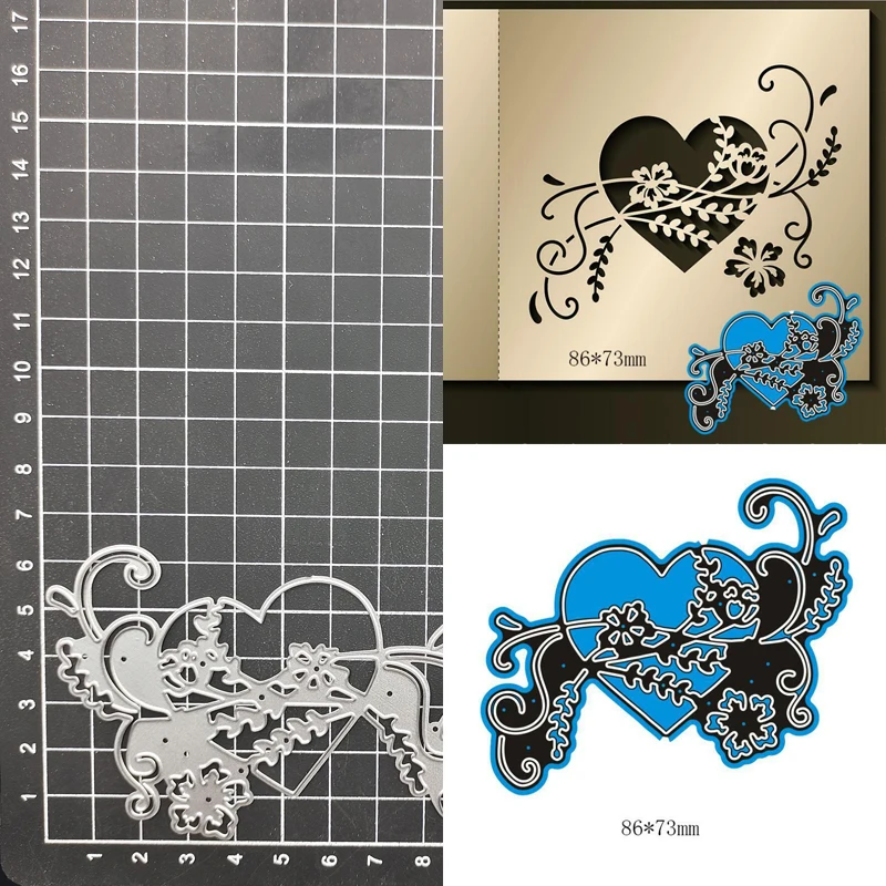 

Heart Flowers Metal Cutting Dies Stencils For DIY Scrapbooking Decorative Embossing Handcraft Template