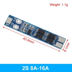 High - Capacity Lithium Battery Protection and Balance Board - 1PCS (2S 8A - 16A)