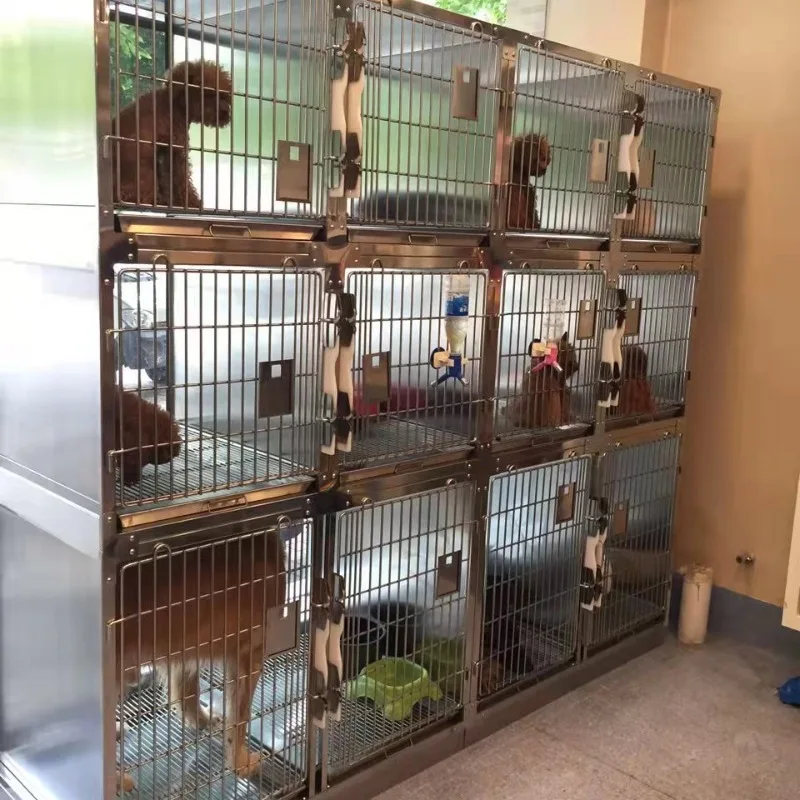 Pet Shop mit einem Preis Veterinär-Haustier-Präsentationskäfig aus Edelstahl