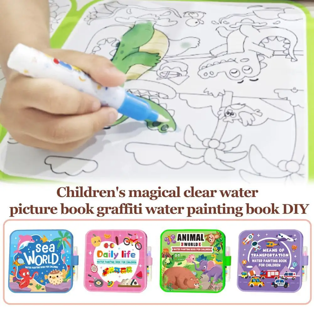 Magic Water Drawing Book DIY Doodle Water Drawing Book Coloring Books Birthday&Holiday Gift For Children Educational Toys