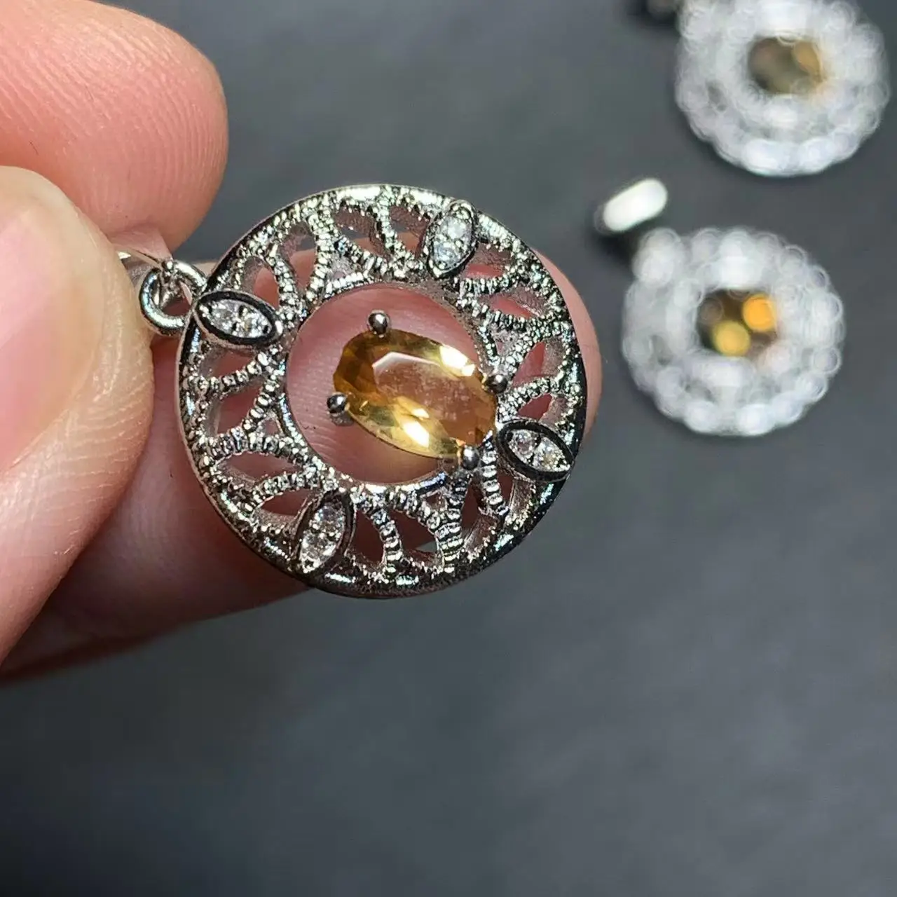 OVAL Natural CITRINE Pendant Necklace Fine Jewelry Handmade Stones Wholesale Healing Energy Gift Lucky Jewelry