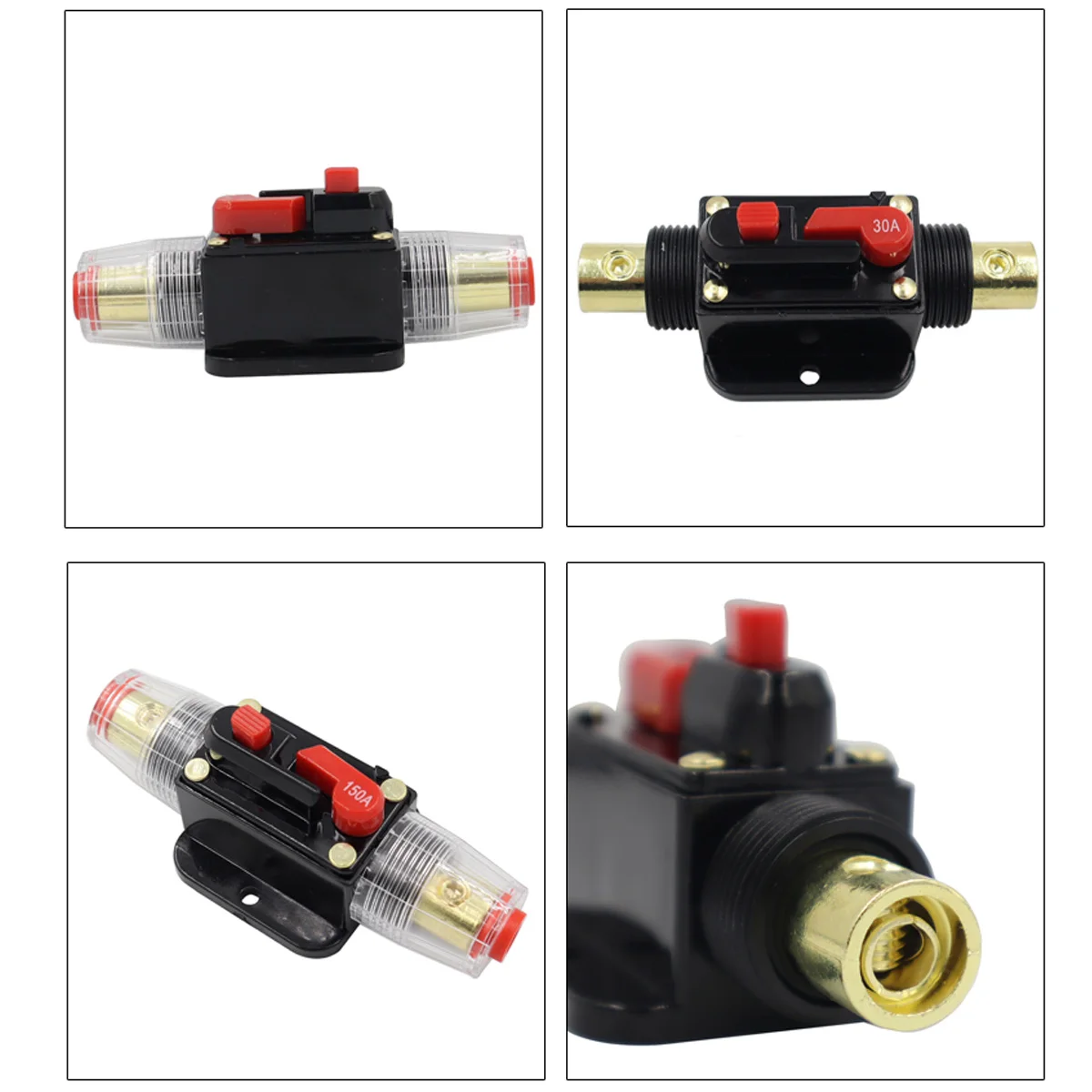 30A-150A Power Self-recovery Circuit Breaker Car Audio Conversion Protection Disconnect Fuse Holder 12V-24V DC circuit breaker