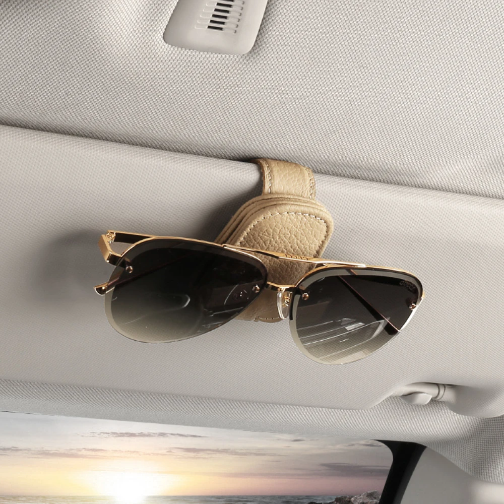 Sonnenbrillenhalter für Auto Sonnenblende, Leder Brille Hanger