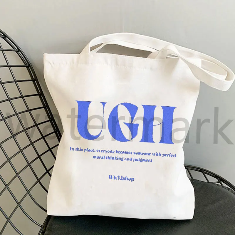 

Ugh Casual Bag Large Canvas Totes Kpop Tote Bag Aesthetic shopper Canvas Bag Environmentally Friendly Shopping Bags