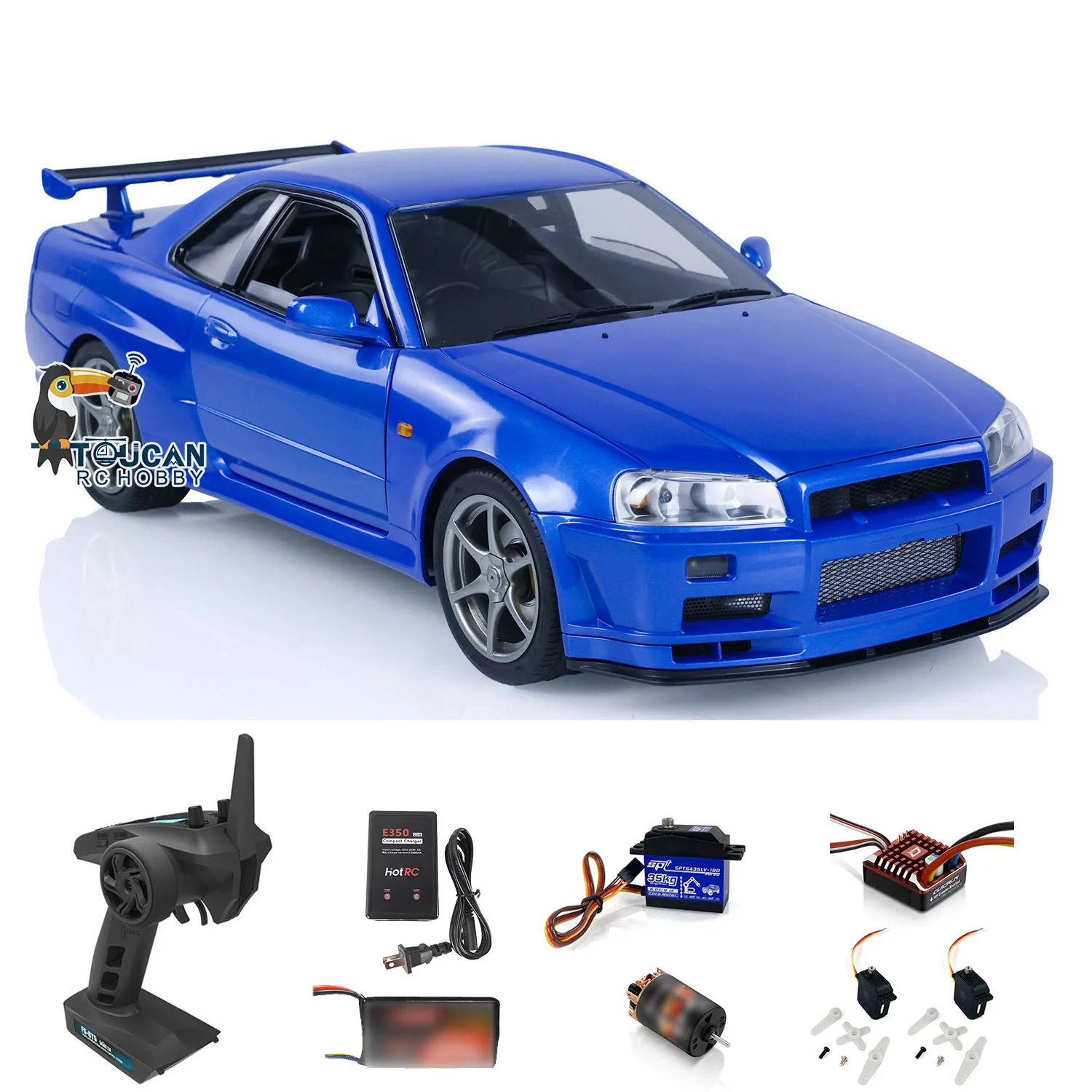 

1:8 Capo RC R34 High-speed Drift Cars Remote Control RTR W/ Light 2-Speed Transmission Motor Assembled Racing Vehicles Model Toy