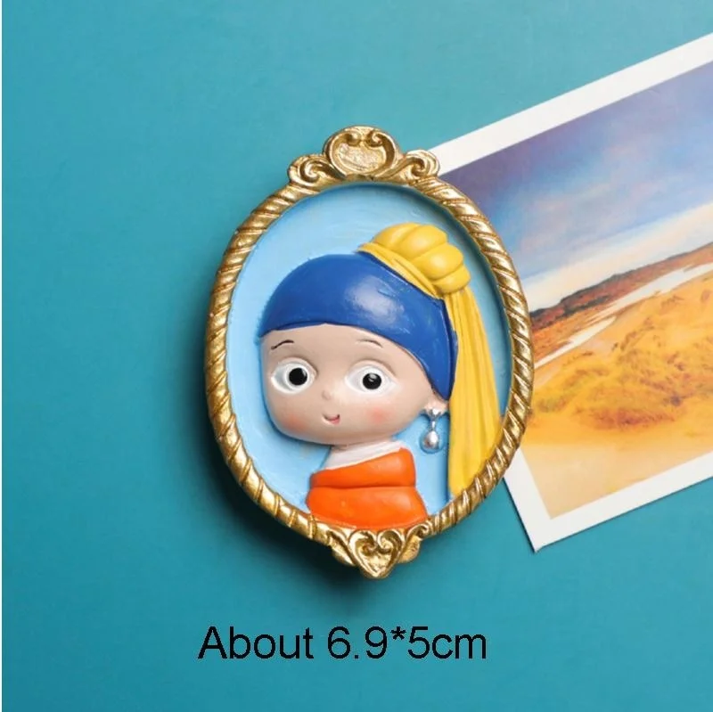 Refrigerator Magnet Famous Painting 3D Resin for Home Decoration magnetic fridge magnets,magnetic sticker,magnetic fridge stickers