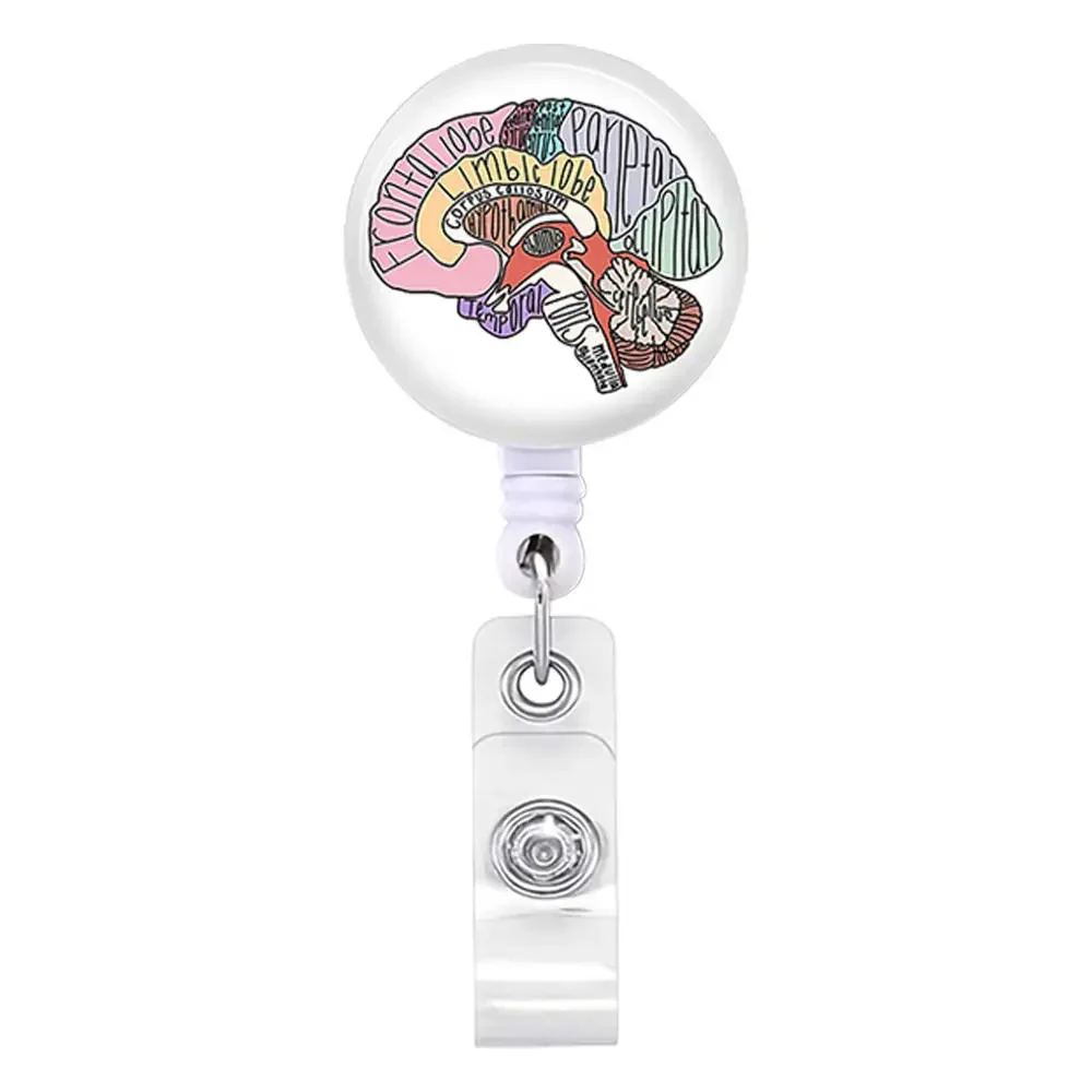 Black Retractable ID Badge Reel With Medical Symbol - For Doctors, Nurses, Staff