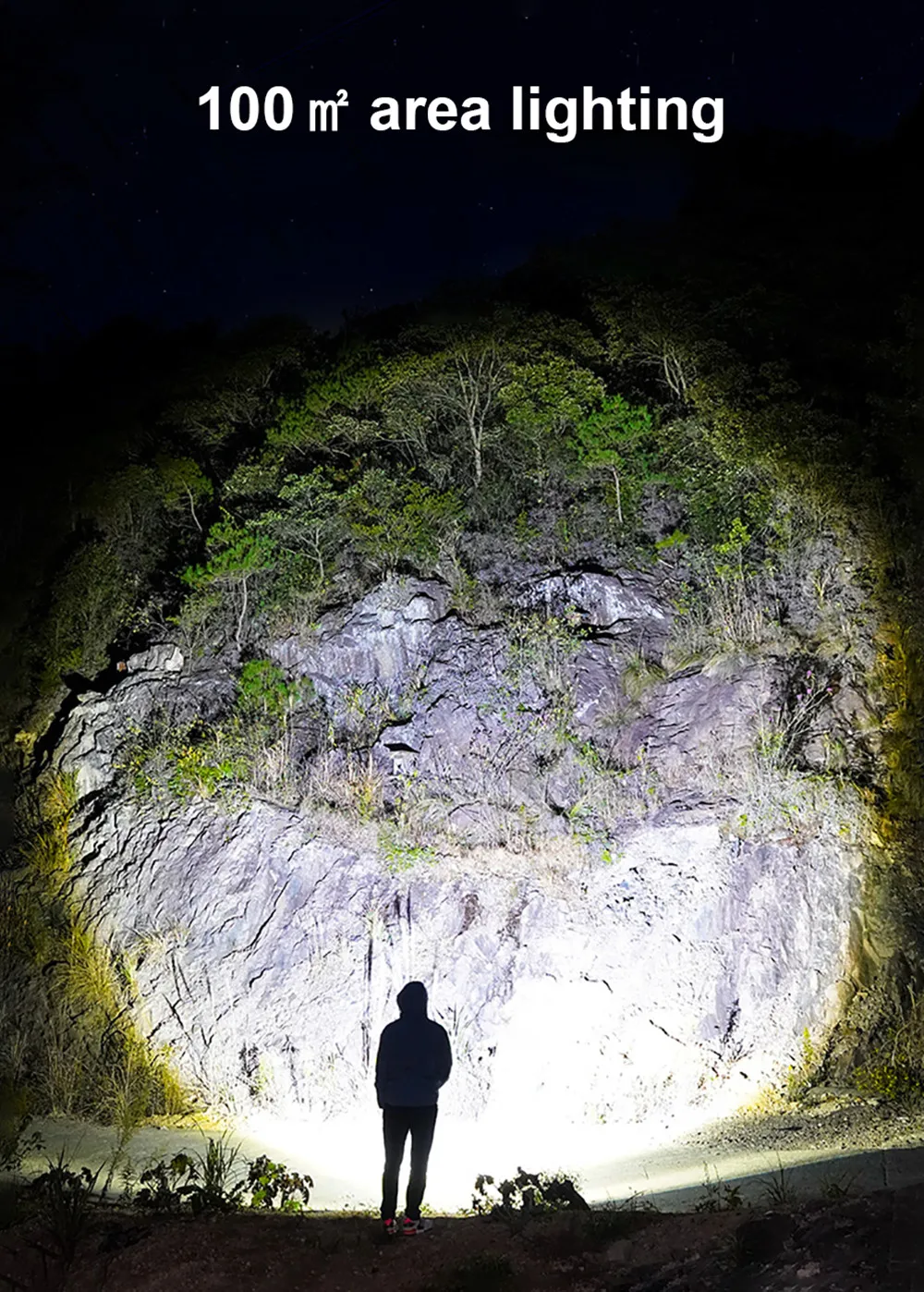 Description Picture 6 of itemPortable Spotlight Long Range 30W Lightweight LED Flashlight Type-C Built-in 18650 Battery Telescopic Zoom LED Tactical Torch