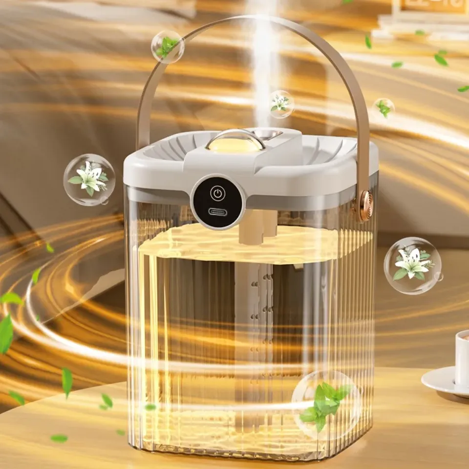 2L Portable Double - Spray USB Humidifier: Aroma Diffuser with Cooling Mist. Comes with a Delightful Small Night Light for Added