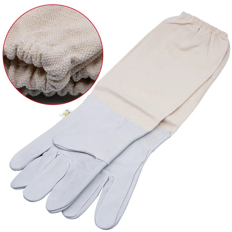 Beekeeping Gloves Protective Sleeves Breathable Anti Bee/sting Artificial Sheepskin Long Gloves for Beekeeper Beekeeping Tools