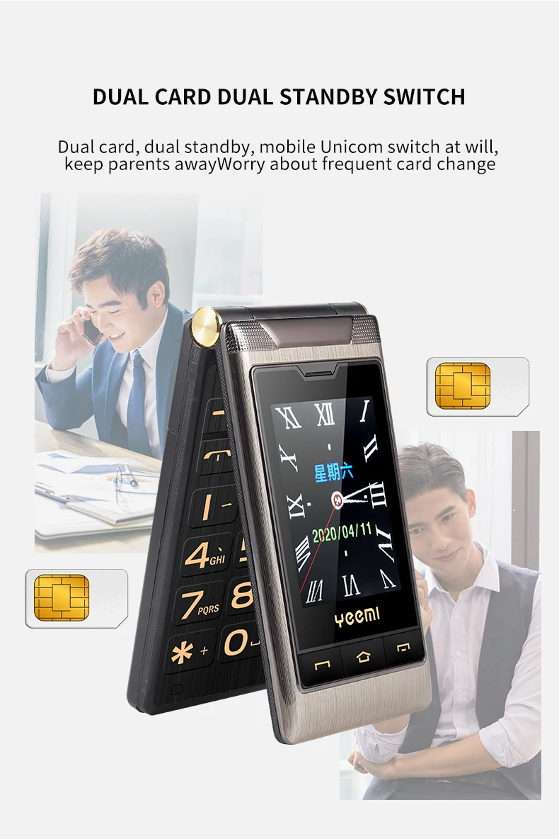 Телефон-раскладушка YeeMI G10, 4G, две SIM-карты, 1800 мАч | AliExpress
