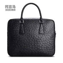 

KEXIMA cestbeau Ostrich leather Men briefcase South Africa import business Ostrich leather male handbag With lock Full