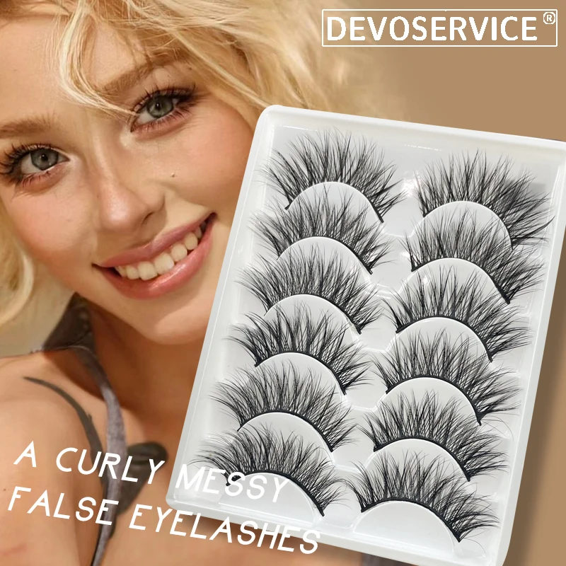 

DEVOSERVICE Lashes 6 Pairs Natural Long False Eyelashes Dramatic Fluffy 3D Mink Lashes Wispy Wholesale Thick Eye Lashes Makeup