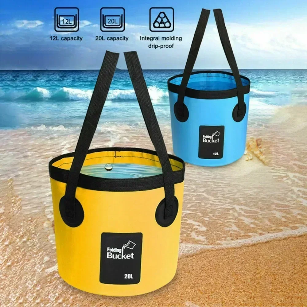 12L Folding Portable Multifunctional Waterproof Outdoor Travel Bucket Storage Container Camping Hiking Car Washing Bucket Camp
