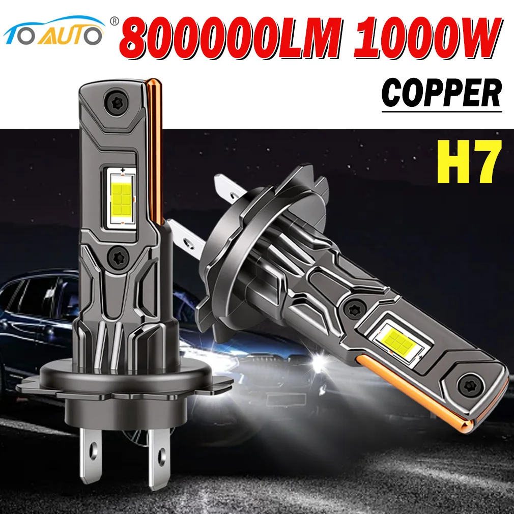 H7 LED 헤드라이트 캔버스 90000LM 오류 없음 H4 LED 라이트 전구 팬..