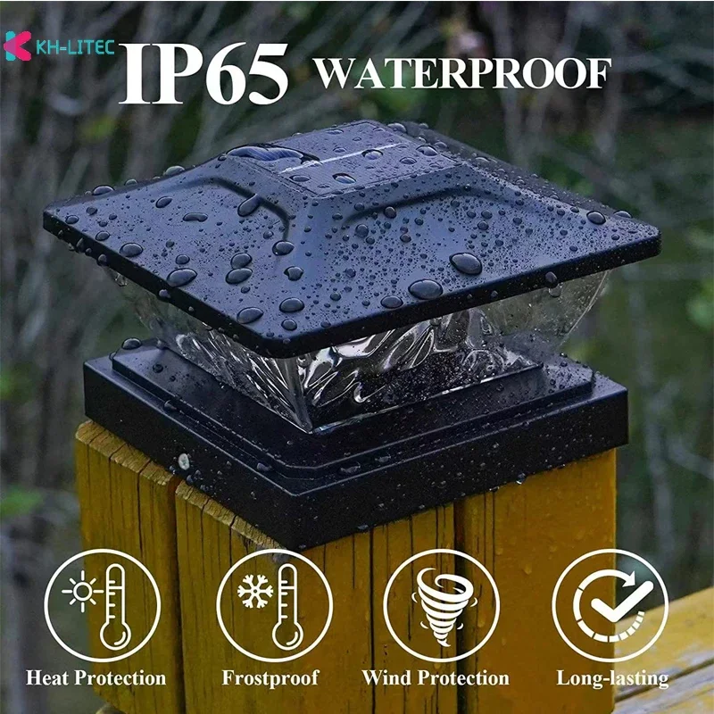 Description Picture 6 of itemNew Solar Powered LED Square Fence Light White Warm Lamp Outdoor Lighting Waterproof Pillar IP65 Outdoor Solar Lamp for Garden