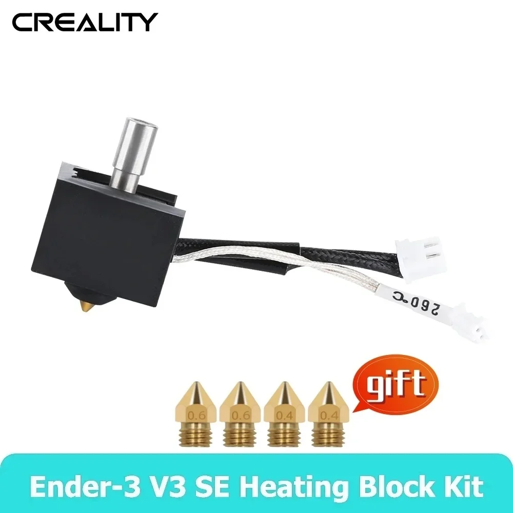 

CREALITY Ender 3 V3 SE Upgrade Heating Block Kit High Temperature Stainless Steel Throat Tube Hotend Heat Block for Ender-3 V3SE