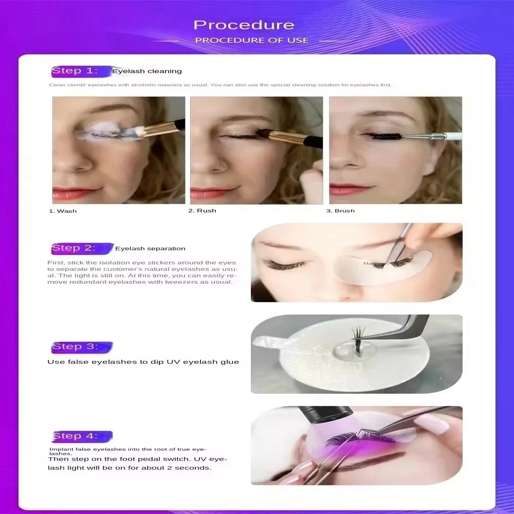 LF008 UV Glue Curing Lamp USB Eyelash Extension Lamp UV Nail Polish Gel Dryer Eyebrows Grafting Beauty Salon Light