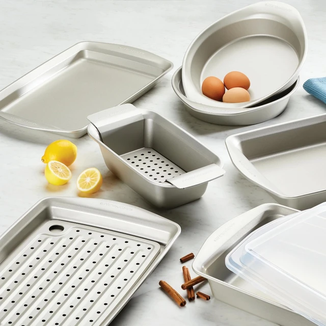 2023 New Rachael Ray Nonstick Bakeware Set, 10-Piece, Silver - AliExpress