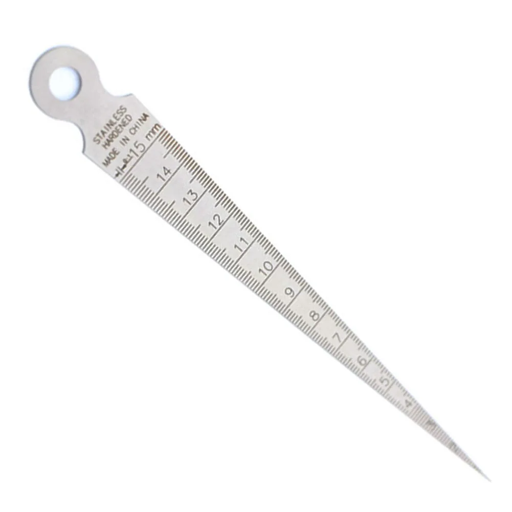 Stainless steel 1-15mm Gauge Aperture Scale Wedge Feeler For Drill Hole Taper Sheet Metal Repair Tools MetricAndInch